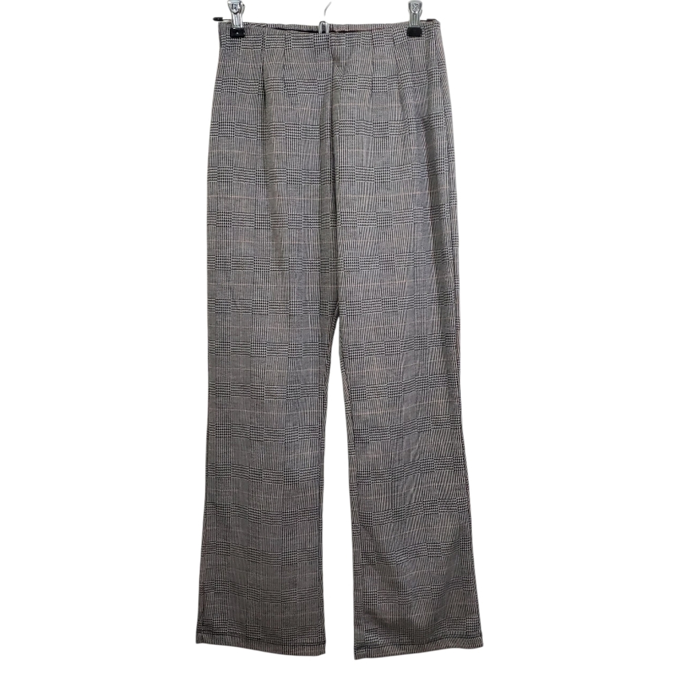 Free People Glen Plaid High Waist Trousers